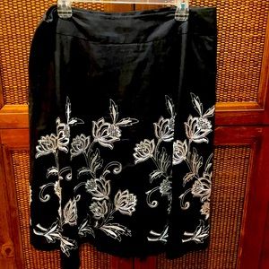 Black & White Embroidered Skirt